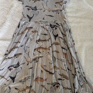 Shark Print Gray Maxi Dress